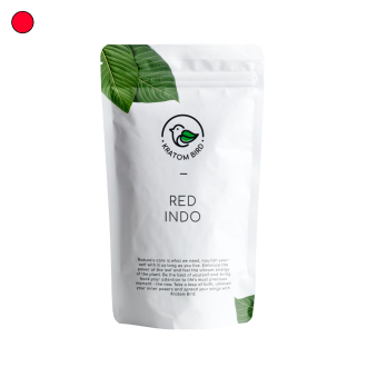 Verpackung für Red Indo Kratom von Kratom Bird.